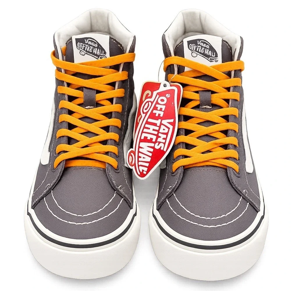 Vans Sk8-Hi Gray White Skate Shoes Men 6 Women 7.5‎ Off The Wall New No Box